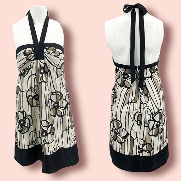 BCBGMaxAzria Dresses & Skirts - BCBG MaxAzria Women's 0 Silk Artsy Floral Shoulderless Halter Dress RN# 80734